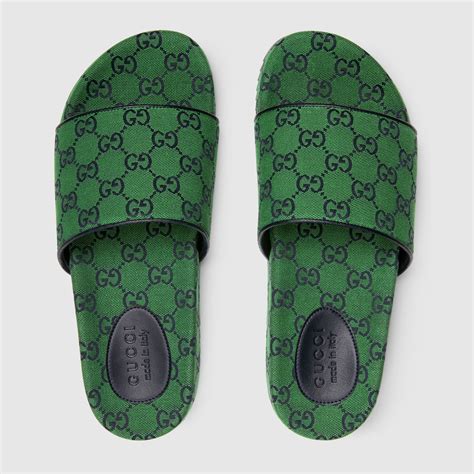 gucci green slides|Gucci gg cutout slides.